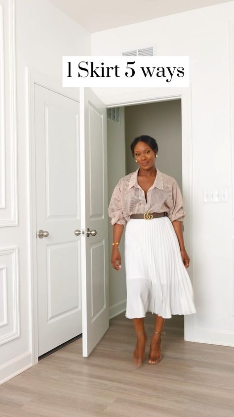 [Promotion] 5 Ways To Style White Skirt For Summer. From Casual Outings To Evenings, This Piece Transitions With Your Style. Whether Paired With A Cozy Sweater For A Brunch Date Or Dressed Up With Heels For A Night Out, This Skirt Is Your Go To For Every Occasion.   White Skirt, Skirt Styling, Versatile Styling, Fashion Inspo, Dress It Up, Outfit Ideas, Work Outfit, Chruch Outfit. #pleatedskirtoutfitideas Ivory Pleated Skirt Outfit, Midi White Skirt Outfit, White Pleated Skirt Outfit Summer, How To Style Skirts, Style White Skirt, Fall Professional Outfits, Midi Skirt Fall Outfit, White Pleated Skirt Outfit, White Skirt Outfit Ideas