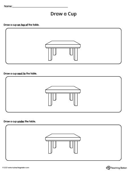 On And Under Worksheet, Positional Words Worksheet, Nursery Worksheet, Preschool Math Curriculum, Positional Words Activities, Following Directions Activities, Positional Words, Preposition Worksheets, Emotions Preschool