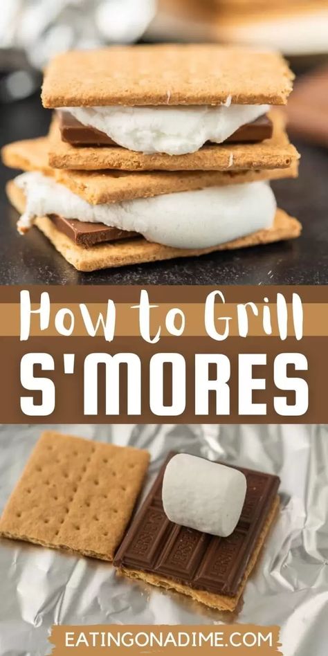 Grilled Smores, Easy Grill, Camping Dessert Recipes, Camping Smores, Easy Smores, Smores Dessert, Smore Recipes, Grilled Desserts, Easy Grilling