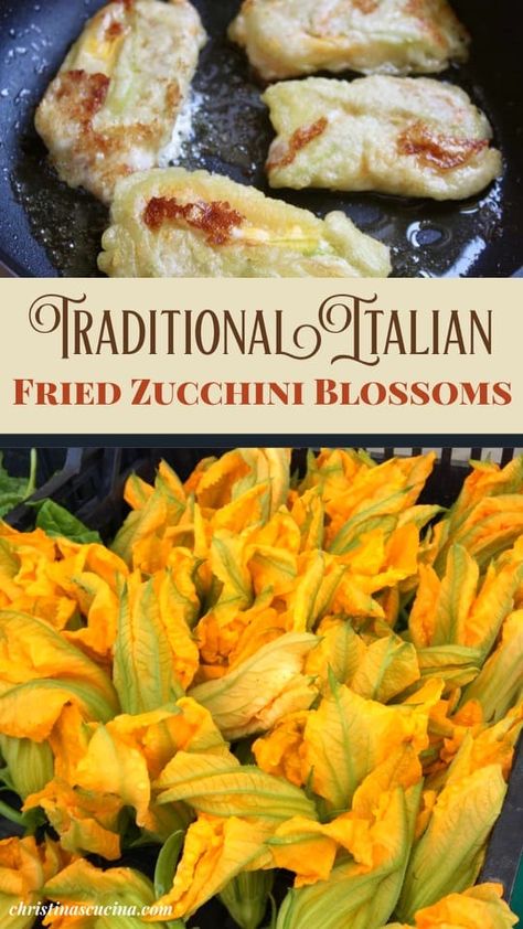 Italian Stuffed Zucchini Flowers, Zucchini Blossoms Recipes, Fried Italian Appetizers, Fried Zucchini Blossoms, Fried Zucchini Blossom Recipes, Fried Squash Flowers, Courgette Flowers Recipe, Zucchini Flowers Recipe, Squash Flowers Recipes