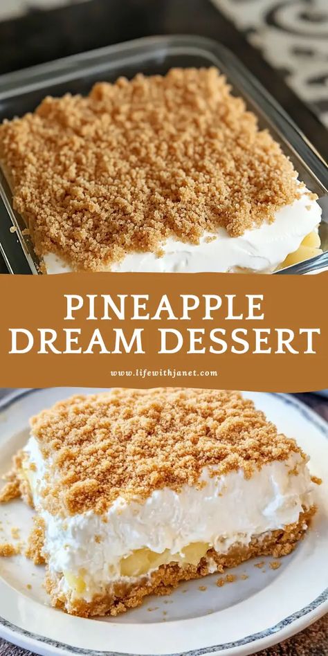 Pineapple Dream Dessert Dessert With Fresh Pineapple, No Bake Pineapple Cream Dessert Recipe, Fried Pineapple Dessert, Quick Pineapple Dessert, Pineapple Healthy Dessert, Baked Pineapple Dessert, Pineapple Crunch Desserts, Pineapple Dream Cheesecake, Hawaiian Delight Dessert