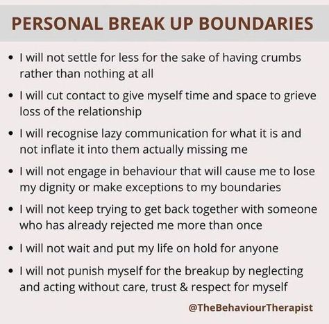 personal break up boundaries Post Break Up, Boundaries Quotes, Relationship Boundaries, Personal Boundaries, Relationship Lessons, Relationship Therapy, Relationship Psychology, Healthy Relationship Tips, Healthy Relationship Advice