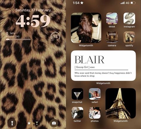 Iconic Iphone Wallpaper, Leopard Print Phone Layout, Leopard Print Homescreen, Blair Waldorf Lockscreen, Paris Homescreen, Wallpaper Iphone Leopard, Cheetah Wallpaper Aesthetic, Leopard Lockscreen, Aesthetic Wallpaper 2000s