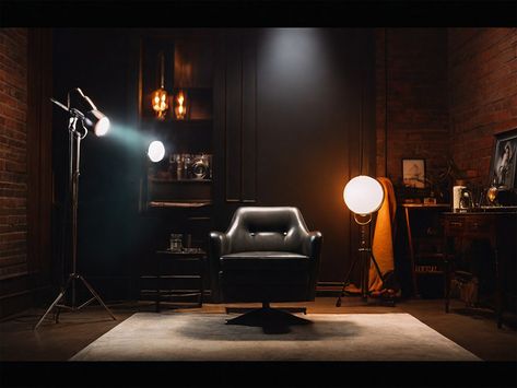 Studio Setup Influencer Content Creation Backend Black Background#pikbest##Photo One Person Podcast Setup, Live Studio Design, Background Setup For Youtube, Podcast Studio Background, Interview Background Setup, Studio Set Up, Studio Set Up Ideas, Video Studio Design, Video Editing Room