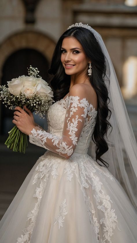 Achieve your dream wedding look with these stunning bride hairstyles with veil ideas From elegant updos and classic crowns to short hair tiaras and long simple styles find inspiration for your 2024 bridal look Discover timeless updo buns half-hair styles and modern black hairstyles that will elevate your bridal ensemble Bride Hairstyles Half Up Half Down Tiara, Brides Hairstyles With Veil And Crown, Wedding Hair With Tiara And Veil Half Up, Wedding Hairstyles Tiara Veil, Veil With Tiara Hair Down, Bride Crown With Veil Hair Down, Bride Hair Down With Veil, Timeless Updo, Hair Down With Veil