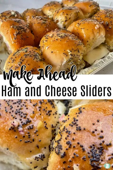 Camping Appetizers Make Ahead, Make Ahead Ham, Make Ahead Sandwiches, Camping Recipes Easy, Youth Group Events, Ham And Cheese Sandwiches, Hot Beef Sandwiches, Ham Cheese Sliders, Camping Food Make Ahead