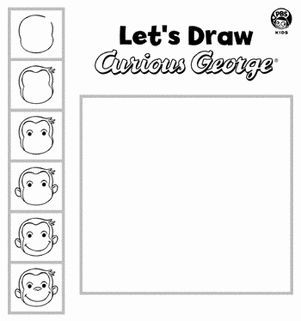 First Grade Animals Worksheets: Draw Curious George Curious George Crafts, Curious George Printables, Curious George Coloring Pages, Curious George Birthday Party, Cupcakes For Men, Curious George Party, Curious George Birthday, Color Songs, School Coloring Pages