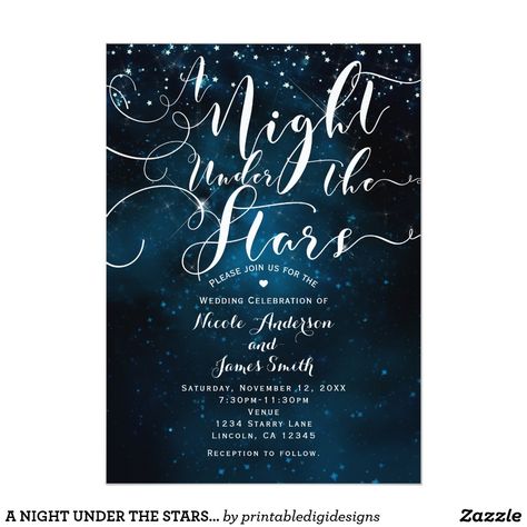 Starry Night Prom, A Night Under The Stars, Debut Ideas, Night Under The Stars, Starry Night Wedding, Prom Themes, Starry Lights, Prom Theme, Bridal Invitations