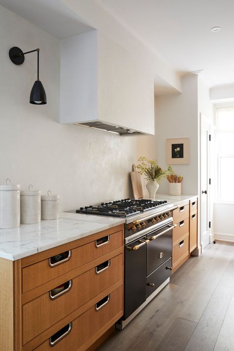 Prospect Park Apartment — Space Exploration Apartment Renovation, Kitchen Hoods, Wall Bookshelves, Prospect Park, Wood Kitchen Cabinets, Design Apartment, Design Living Room, Wood Kitchen, Architectural Digest