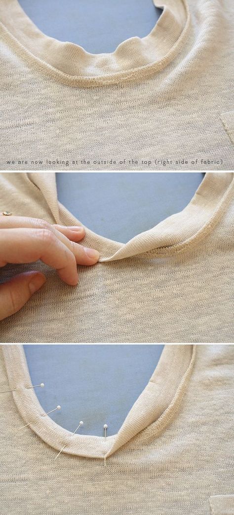 How to sew a knit neckline binding // the Megan Nielsen way - enclosed edges & so sturdy! Projek Menjahit, Sew Ins, Beginner Sewing Projects Easy, Leftover Fabric, Creation Couture, Diy Couture, Sewing Projects For Beginners, Sewing Skills, Love Sewing