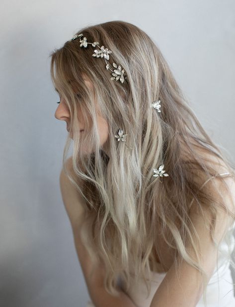 Twigs & Honey 2019 Collection Nordic Wedding, Hair Pins Bridal, Wedding Hairband, Shaped Crystals, Bridal Hair Updo, Wedding Hairstyles With Veil, Vintage Hair Accessories, Crystal Hair Pins, Hair Adornments