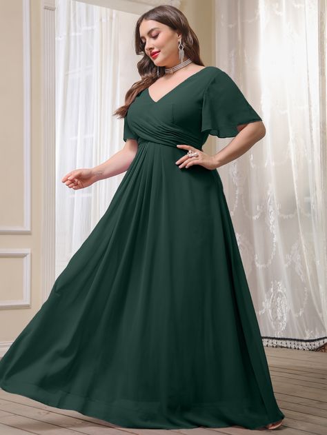 Dark green gown