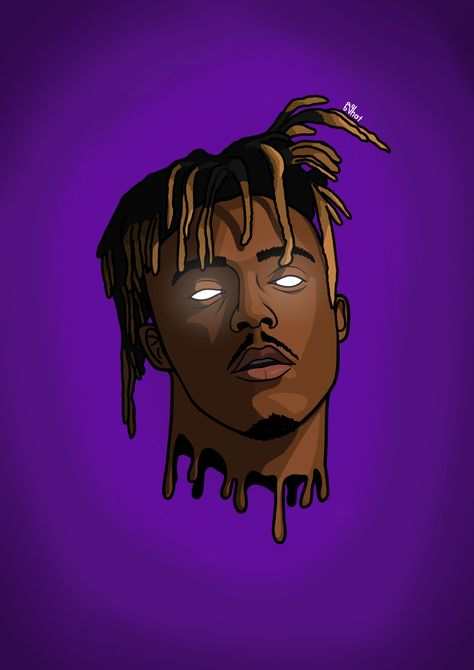 Juice World Drawings, Juice Wrld Fan Art, Juice Wrld Painting, Juicy Wrld, Juice Wrld Drawing, Juice Wrld Art, Rapper Posters, Jordan Logo Wallpaper, Swag Wallpaper