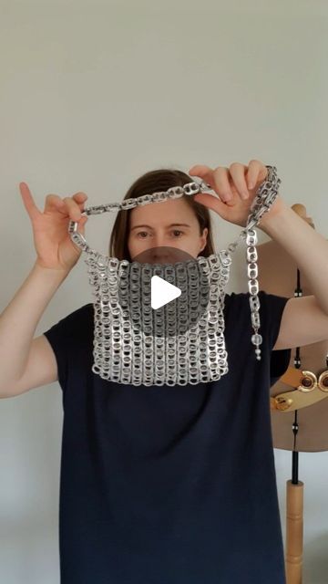 Katalin Góra on Instagram: "You can do some pretty amazing things with can tabs!

#recycled #recycledfashion #recycling #thriftedstyle #secondhandstyling #secondhandfashion #thrifted" Pop Can Tabs, Aesthetic Craft, Soda Tabs, Can Tabs, Pop Cans, Recycled Fashion, Craft Stuff, Safety Pin, Amazing Things