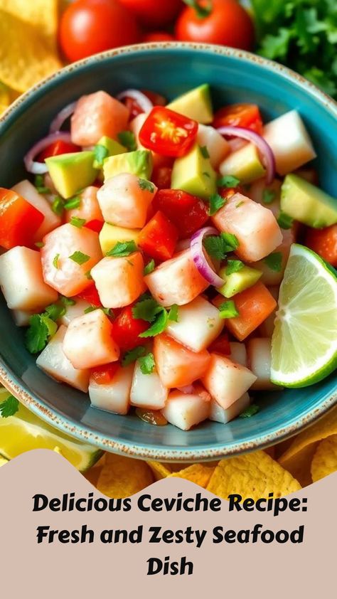 Enjoy a refreshing ceviche made with sashimi-grade fish, zesty lime juice, and fresh veggies! Perfect for warm days and impressing friends! Vegan Main Course, Ceviche Recipe, Special Occasion Food, Global Cuisine, Main Course Recipes, Delicious Vegetarian, Cooking Art, Filling Recipes, Fresh Veggies