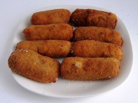 Beef Croquettes, findingourwaynow.com Dutch Beef Croquettes Recipe, Dutch Kroketten Recipe, Meat Croquettes Recipe, Crockets Recipe, Dutch Croquettes Recipe, Kroketten Recipe, Beef Croquettes Recipe, Dutch Croquettes, Beef Croquettes