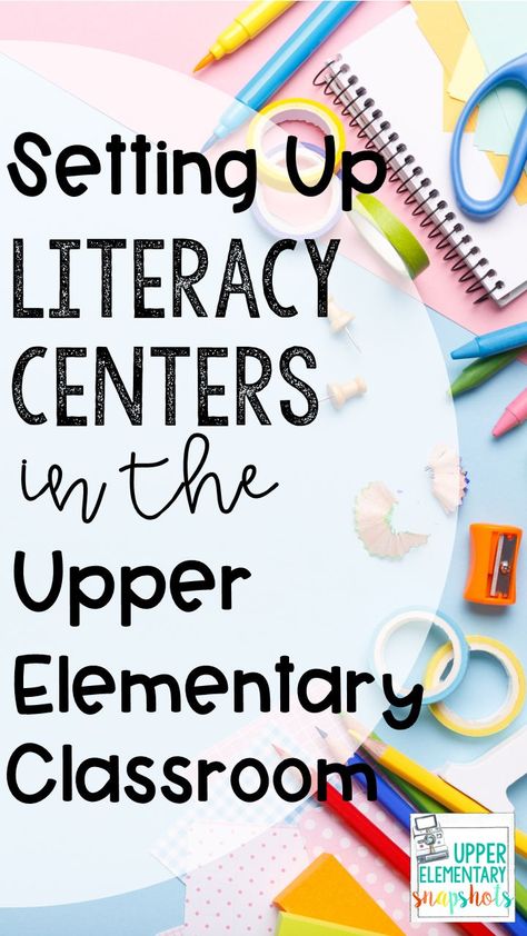 Literacy centers aren't just for little kids! Find out how to set up literacy centers in your upper elementary classroom, to enrich your reading program in this post for 3rd - 5th grade teachers. Elementary Literacy Activities, Centers Kindergarten, Upper Elementary Reading, 5th Grade Writing, Literacy Centers Kindergarten, Teaching 5th Grade, Teaching Third Grade, Learning Stations, 5th Grade Classroom