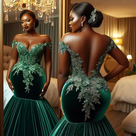 Nanice Weddings | Wedding dresses in Accra | "If you could design your own wedding dress, what unique detail would you include?" "😍💕! . . . . @weddingdresslookbook… | Instagram Green Dress For Wedding, Miss Universe Gowns, Emerald Green Wedding Theme, Long White Wedding Dress, Matric Farewell, Nigerian Wedding Dress, Lace Princess Wedding Dresses, Extravagant Wedding Dresses, Bedazzled Shoes