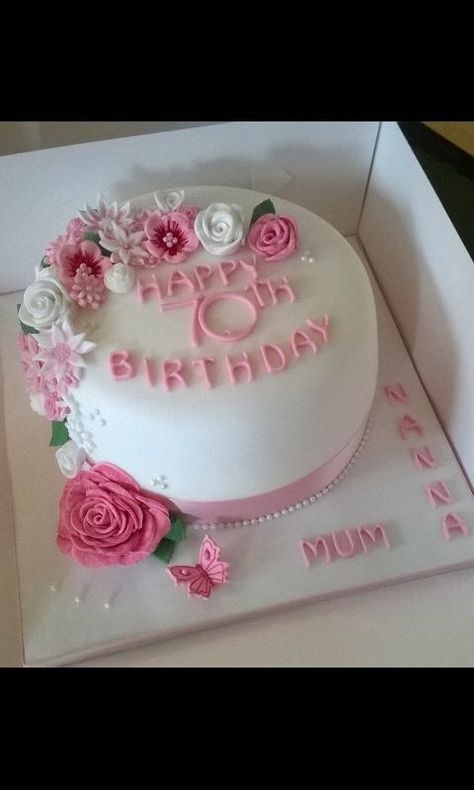 90th Birthday Cakes, Gorgeous Cakes, Family Birthdays, 90th Birthday, Fondant Cake, Girls Birthday, Birthday Cakes, Cake Ideas, Girl Birthday