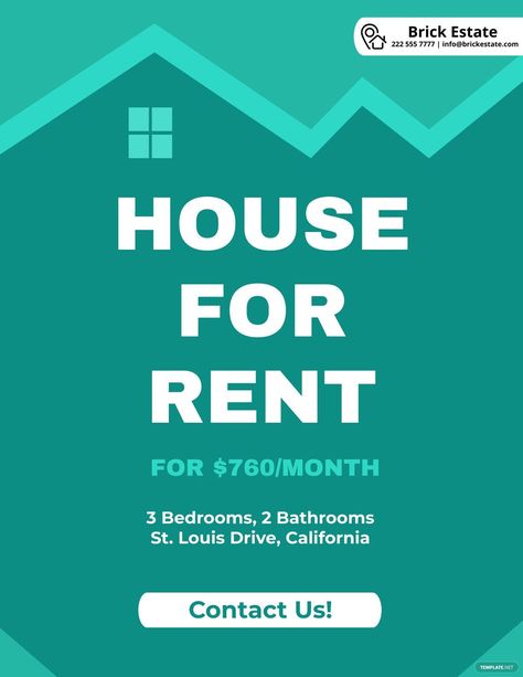 House For Rent Flyer House For Rent Flyer, Apartment For Rent Flyer, Handmade Brochure, For Rent Sign, Advertisement Layout, Rental Application, Rental Homes, House Photography, House For Rent