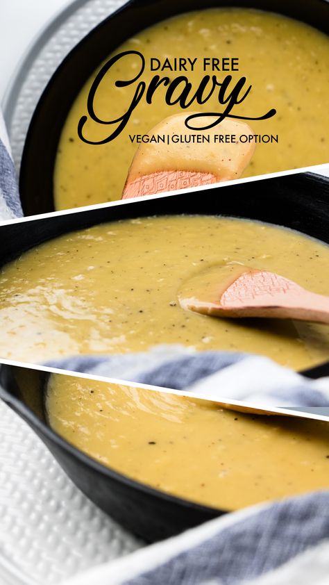 Dairy Free Gravy - super easy to make this vegan gravy! Gluten Dairy Free Gravy, Dairy Free Chicken Gravy, Dairy Free Chicken And Gravy, Gluten Free Dairy Free Gravy, Dairy Free Turkey Gravy, Gluten Free Dairy Free Turkey Gravy, Vegan Turkey Gravy Recipe, Gf Df Gravy, Vegan Turkey Gravy