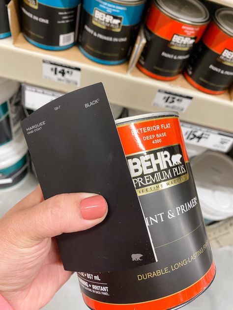 Behr Black Paint Colors Exterior, Painting Front Door Black, Front Doors Painted Black, How To Paint Front Door, Front Door Transformation, Door Transformation, Exterior Front Door Colors, Painted Exterior Doors, Wilshire Collections