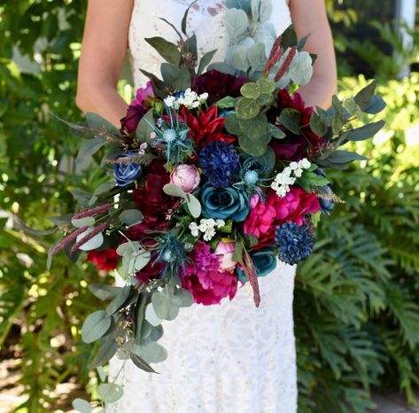 This Wedding Bouquets item by AndtheBLOOM has 125 favorites from Etsy shoppers. Ships from Vista, CA. Listed on Jan 17, 2024 Red Blue Purple Flower Arrangements, Red Pink Purple Blue Wedding, Jewel Tone Western Wedding, Dark Jewel Tone Wedding Flowers, Jewel Tone Wedding Flowers Bouquets, Jewel Tone Wedding Party, Jewel Tone Wedding Table, Jewel Tone Wedding Centerpieces, Dark Jewel Tone Wedding