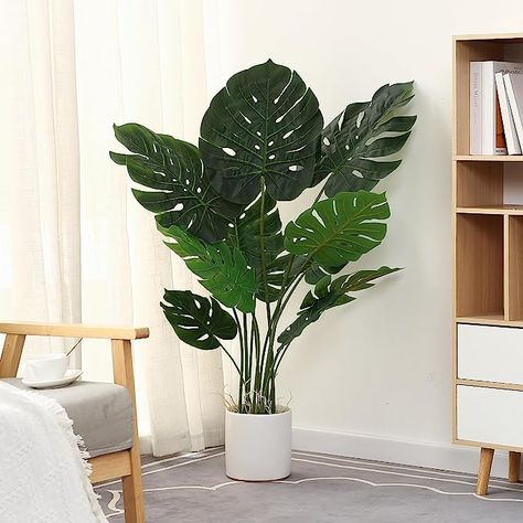 Tall Fake Plants, Floor Plants, Cheese Plant, Real Tree, Silk Plants, Plants Indoor, Monstera Plant, Monstera Deliciosa, Artificial Tree