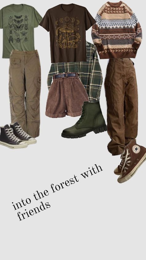 #forest #forestcore #cottagecore #gremlincore #goblincore #nature #preppy #outfits #inspo Goblincore Jacket, Mushroomcore Outfits, Forest Outfit Aesthetic, Tighnari Aesthetic, Forestcore Aesthetic Outfit, Forest Core Outfits, Gremlincore Outfits, Forestcore Outfit, Goblin Core Outfit