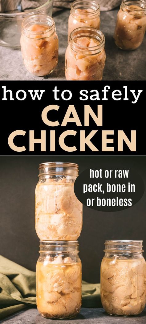 How To Dry Meat At Home, Pressure Canning Whole Chicken, Canning Chicken Recipes Pressure, Raw Pack Chicken Canning, Canning Shredded Chicken, Canning Chicken And Dumplings, How To Can Meat Pressure Canning, Recipes For Canned Chicken Easy, Pressure Canning Meat Recipes