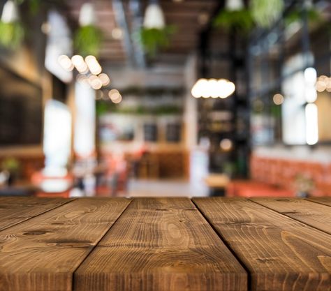 Wooden table with blurred restaurant scene Photo | Free Download Food Photography Background, Photo Table, Table Background, Desain Editorial, Bath Renovation, Diy Casa, Black Background Wallpaper, Food Graphic Design, Food Backgrounds