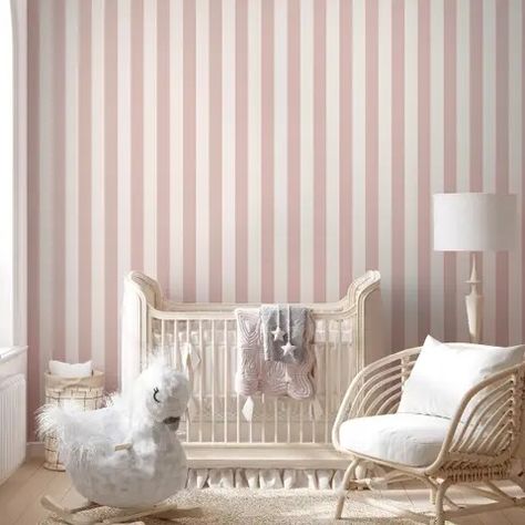 Soft Blue/Pink Stripe Lines for Kids Nursery Wallpaper Mural Wall Dimension, Boys Room Wallpaper, Bedroom Wallpaper Murals, Striped Nursery, Girly Nursery, Girls Room Wallpaper, Playroom Wallpaper, Floral Wall Decals, Baby Room Inspiration