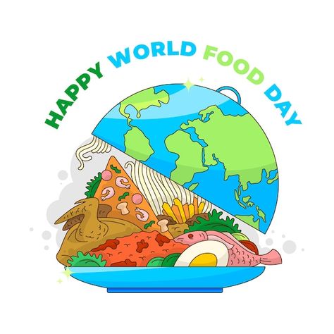 World Food Day Poster, Food Day Poster, International Food Day, Background For Poster, World Food Day, Triangle Braids, International Days, Food Day, Writing Code