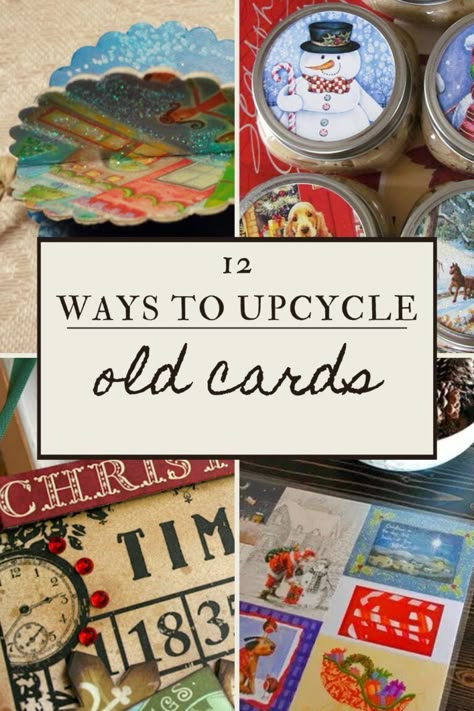 Upcycle Gift Cards, Christmas Card Upcycle, Diy Christmas Decorations Upcycle, How To Reuse Christmas Cards, Reuse Christmas Cards Ideas, Used Christmas Card Crafts, Repurposing Christmas Cards, Used Christmas Cards Crafts Ideas, Craft Ideas Using Old Christmas Cards