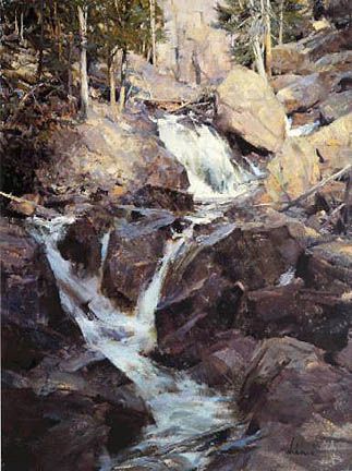 Richard Schmid, Waterfall Paintings, Mountain Stream, Paintings I Love, Plein Air Paintings, Traditional Paintings, Water Painting, Oil Painting Landscape, Art Oil