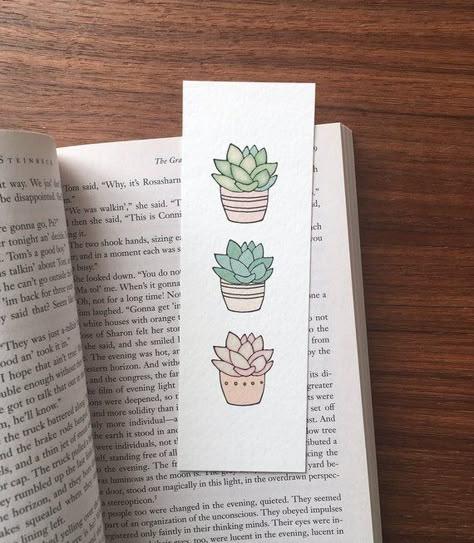 Succulent Bookmark, Succulent Quotes, Lil Drawings, Plant Bookmark, Cute Mothers Day Gifts, Cute Bookmark, Bookmark Ideas, Creative Journaling, Creative Bookmarks