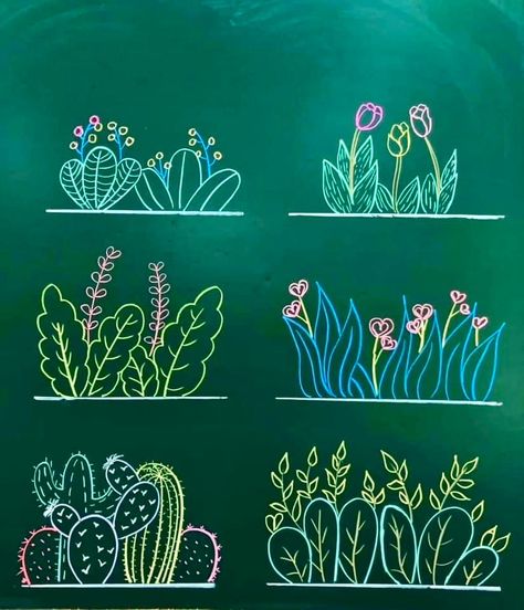 Chalkboard Wall Art Ideas, Kid Doodles, Blackboard Decoration, School Chalkboard Art, Chalk Menu, Chalk Markers Art, Calendar Doodles, Spring Chalkboard, Blackboard Drawing