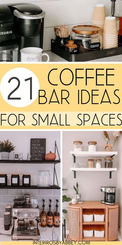 Coffebar In Kitchen, Small Coffee Station Ideas Office, Small Coffee Station Ideas Kitchen, Little Coffee Bar Ideas, Nespresso Coffee Bar Ideas Small, Mini Coffee Bar Small Spaces Kitchen, Tiny Coffee Bar Ideas, Espresso Set Up On Kitchen Counter, Coffee Tea Station Counter