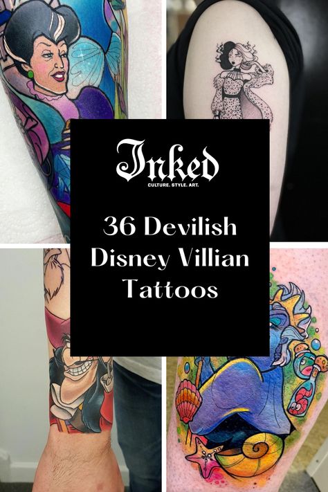 Disney Villian Tattoo Ideas, Disney Villain Tattoo Ideas, Disney Villain Tattoo Small, Disney Villians Tattoos, Villian Tattoo Ideas, Disney Villian Tattoo, Disney Villains Tattoos, Disney Villain Tattoo Sleeve, Villain Tattoo Ideas