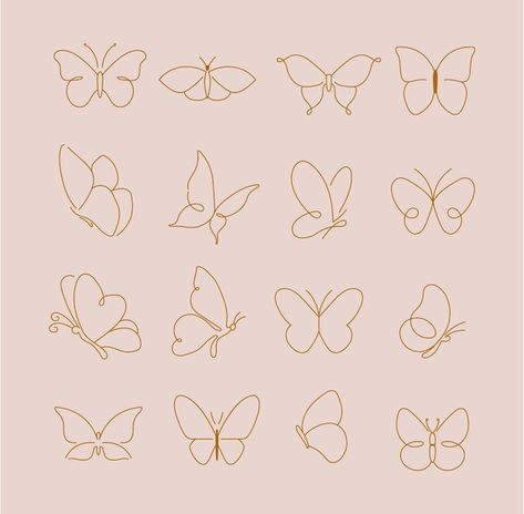 Vector set of line art butterfly illustr... | Premium Vector #Freepik #vector #symbol #butterfly-tattoo #signs-symbols #butterfly-drawing Line Art Butterfly, Photography Business Branding, Symbol Drawing, Doodle Quotes, Circle Tattoos, Boho Art Drawings, Butterfly Logo, Art Butterfly, Butterfly Illustration