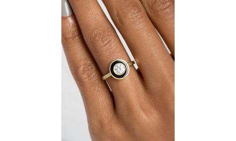 Enamel Rings | Gold and Enamel Rings | Enamel Wedding Rings - Bario Neal Enamel Rings, Bario Neal, Ring Collection, Rings Gold, Enamel Ring, Ring Collections, White Enamel, Black Enamel, Gold Rings