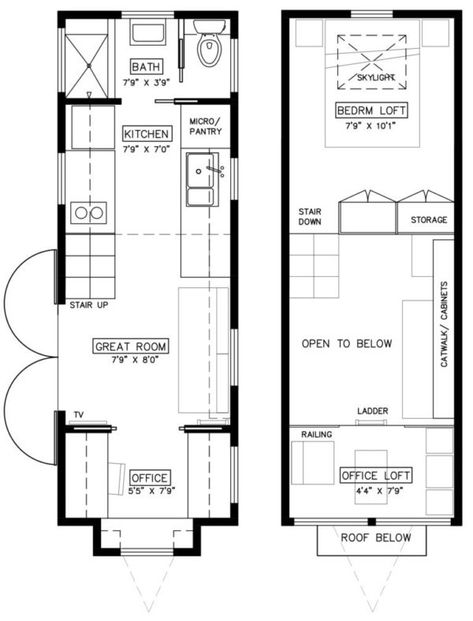 Light Haus Tiny House Plans for Tall People Tiny House Trailer Plans, Wohne Im Tiny House, Asma Kat, House Plan With Loft, Tiny House Interior Design, Small Tiny House, Tiny House Layout, Tiny House Loft, Tiny House Plan