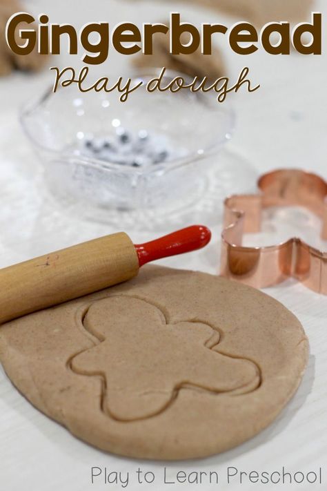 Gingerbread Play Dough, Bread Recipes For Kids, Gingerbread Unit, Gingerbread Man Activities, Gingerbread Activities, Gingerbread Dough, Bread Man, The Gingerbread Man, Make Cookies