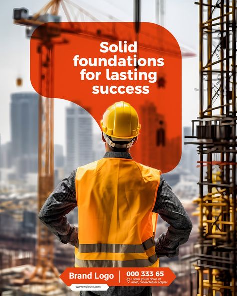 Construction social media design :: Behance Construction Design Poster, Construction Social Media Design, Construction Social Media, Construction Advertisement, Construction Flyer, Social Media Campaign Design, Construction Branding, Ad Ideas, Social Media Branding Design