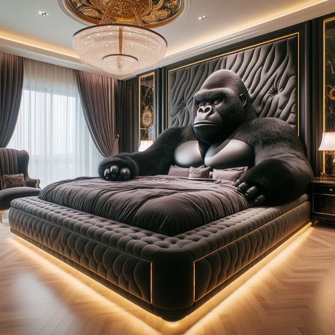 Gorilla bed Huge Luxury Bedroom, Giant Bed, Giant Beds, Weird Beds, Luxury Yacht Interior, Amazing Interiors, Bedroom False Ceiling Design, Yacht Interior, Luxury Bedroom Master