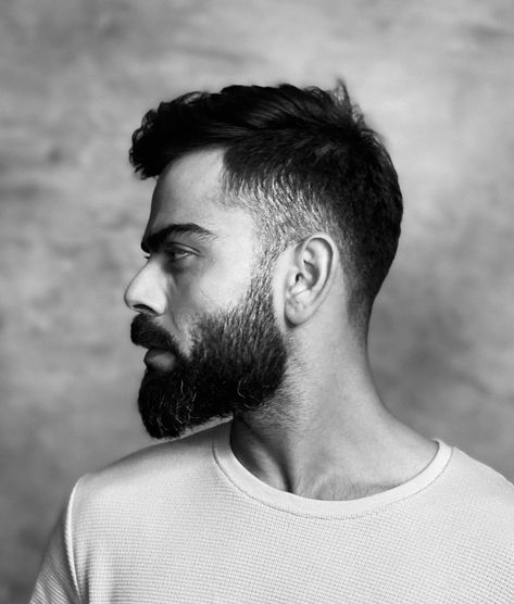 Virat Kohli — captain, icon, father and grooming connoisseur. Be it the pitch or the red carpet, he knows how to make a mark. #viratkohli #grooming #beardgame #indiancricketer #fashionsportsmen #indiancricket #menwithstyle #menstyle Indian Hairstyles Men, Black Beard Styles, Virat Kohli Beard, Beard Styles Shape, Faded Beard Styles, Virat Kohli Hairstyle, Beard Styles Short, Gents Hair Style, Best Beard Styles