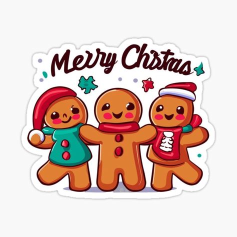 Gingerbread Friends, Friends Design, Sticker Ideas, Christmas Clipart, Gingerbread Man, Cute Stickers, Christmas Time, Gingerbread, Vinyl Decal Stickers