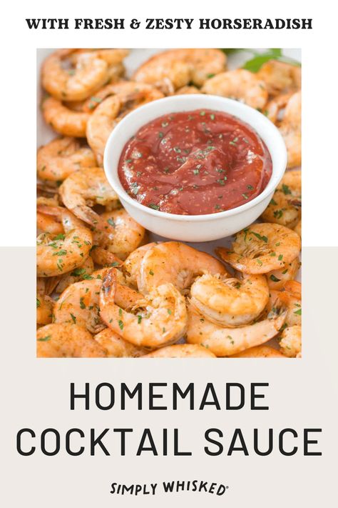 Learn how to make the best homemade cocktail sauce for shrimp. This easy recipe uses ketchup, horseradish and a few other simple ingredients to make a healthy, flavorful DIY cocktail sauce. Diy Cocktail Sauce, Cocktail Sauce For Shrimp, Shrimp Cocktail Sauce Recipe, Sauce For Shrimp, Homemade Horseradish, Shrimp Cocktail Sauce, Homemade Cocktail Sauce, Cocktail Sauce Recipe, How To Make Shrimp