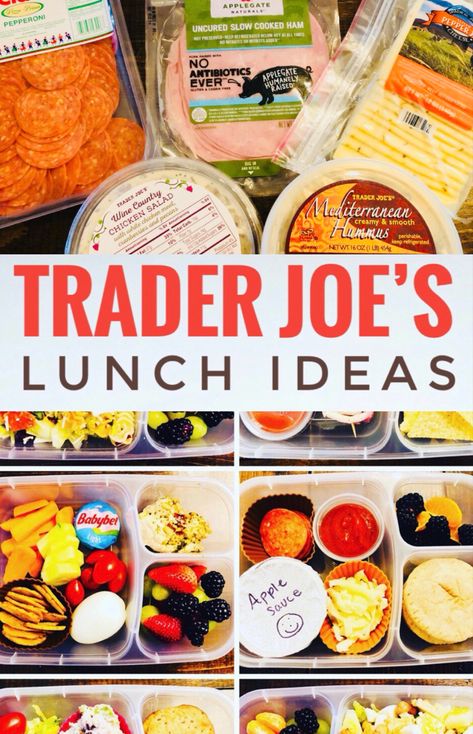 Easy Lunch On The Go Ideas, Protein Make Ahead Lunches, Office Work Lunch Ideas, Trader Joe's Lunch, Vegetarian Lunch Bento, Easy Lunch Ideas Trader Joes, Trader Joe’s Lunch Recipes, Healthy Trader Joes Recipes Lunch, Trader Joe’s School Lunch Ideas