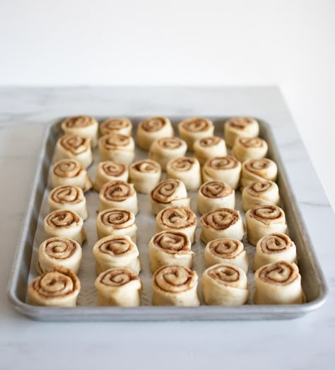 Soft and Gooey Mini Cinnamon Rolls | Sarah Kieffer Breakfast Ideas With Mini Bagels, Mini Pumpkin Cinnamon Rolls, How To Make Mini Cinnamon Rolls, Miniature Cinnamon Rolls, Small Cinnamon Roll Recipe, Small Cinnamon Rolls, Cinnamon Rolls Mini, Mini Cinnamon Rolls Homemade, Sweet Dough Recipe Cinnamon Rolls